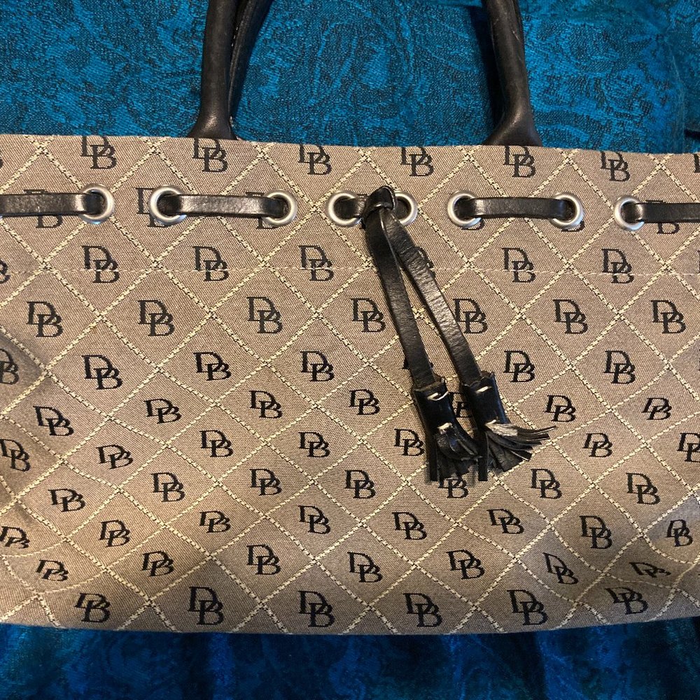 Dooney and Burke canvas & leather purse, in relatively good condition (estate)
